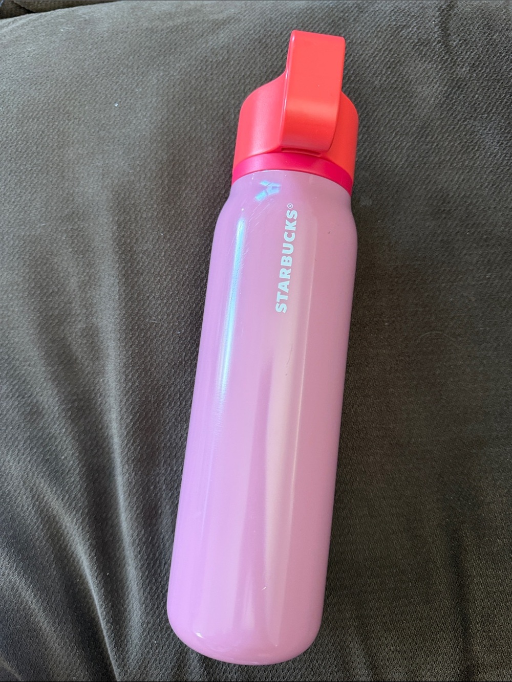 Starbucks Pink Bottle with Coral-Red Flip Lid